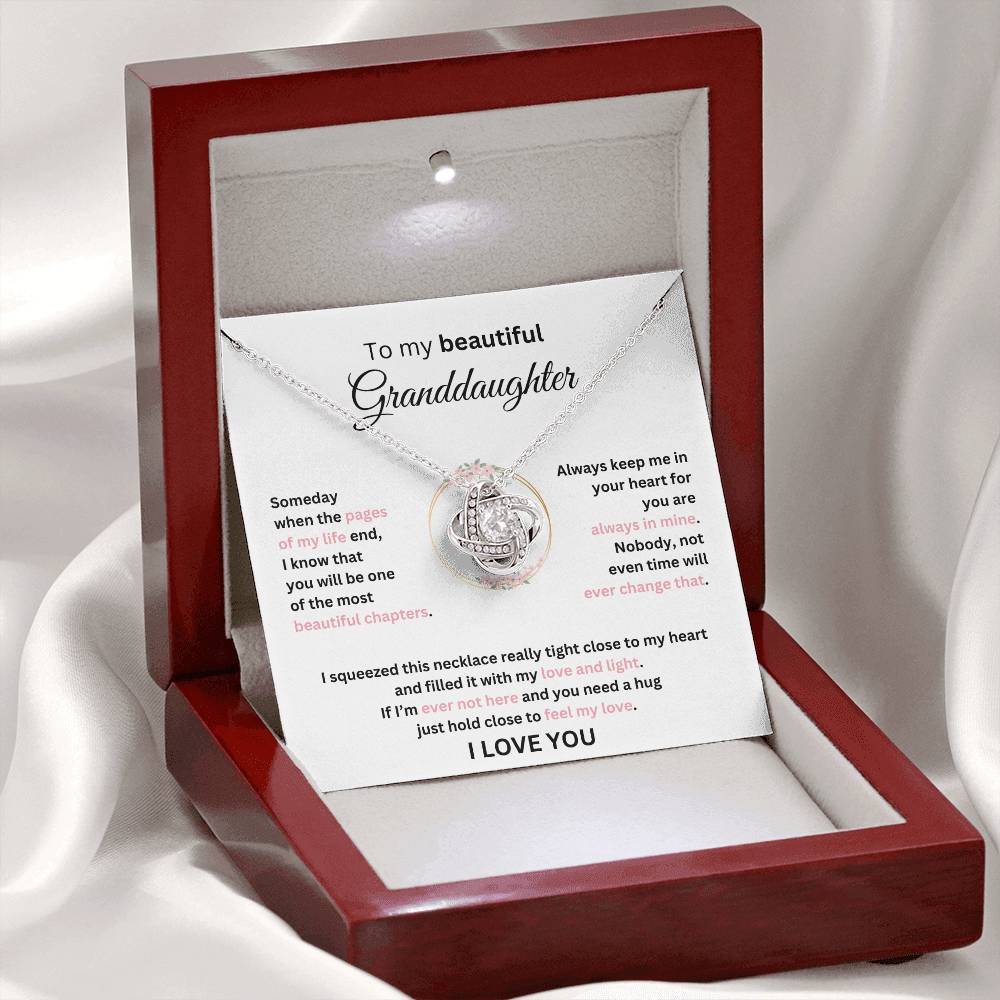Granddaughter Gift - Most Beautiful Chapter - Love Knot Necklace