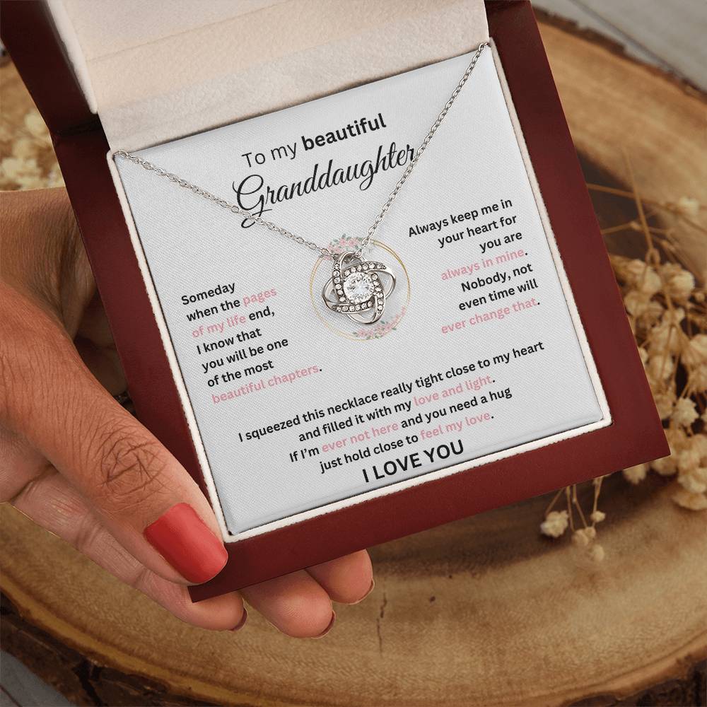Granddaughter Gift - Most Beautiful Chapter - Love Knot Necklace