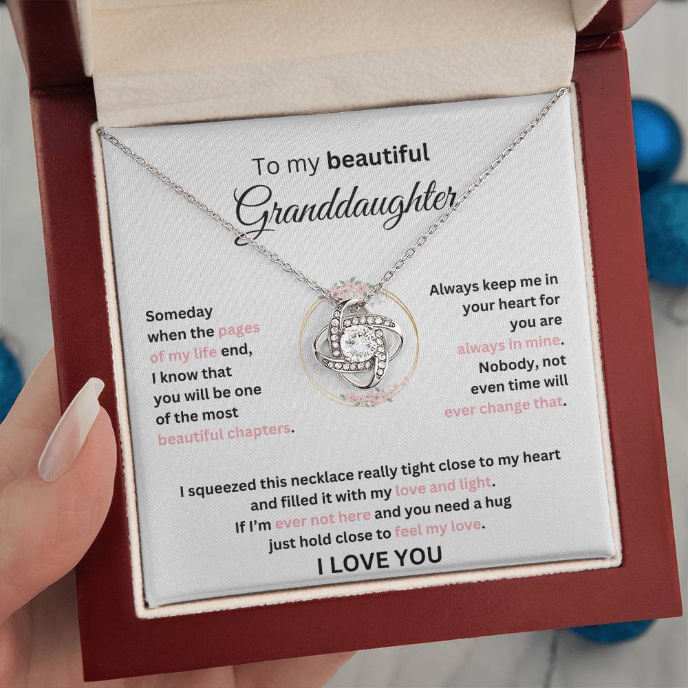 Granddaughter Gift - Most Beautiful Chapter - Love Knot Necklace