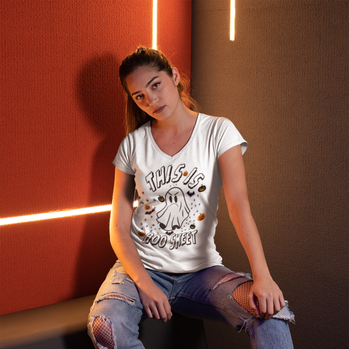 This Is Boo Sheet | Unisex Jersey Short Sleeve V-Neck Tee